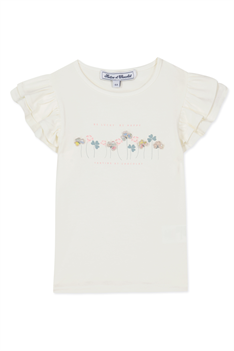 T-shirt Blommor - Offwhite