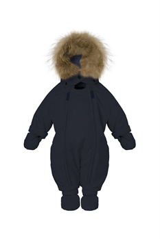 Babyoverall med päls (Marin)
