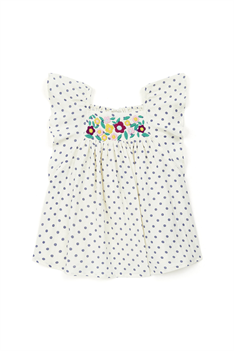 Blus Broderi - Vit