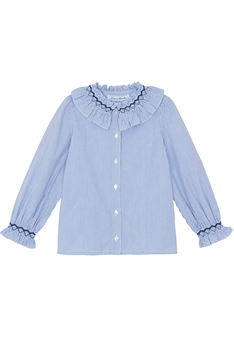 Blus Randig - blå/vit Blus Randig - blå/vit