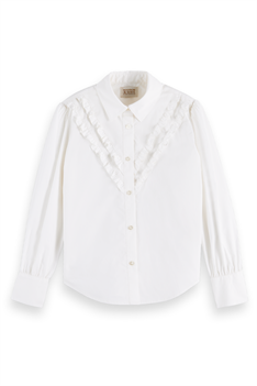 Blus Ruffle - Vit