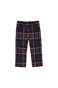 Byxa Tartan - marin/röd