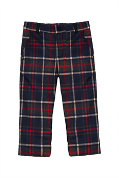 Byxa Tartan - marin/röd