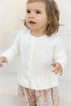 Cardigan Blommor (Offwhite)