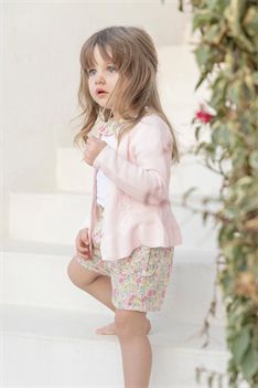 Cardigan Blommor - Rosa