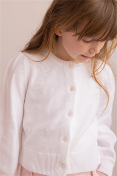 Cardigan Broderi (Vit)