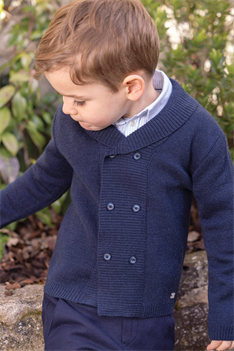 Cardigan Dubbelknäppt - Marin