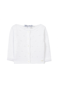 Cardigan Hålmönster  (Vit)