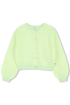 Cardigan Hålmönstrad - Lime