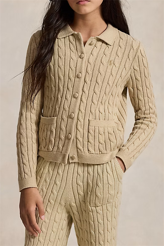 Cardigan Kabelstickad