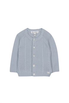 Cardigan Kabelstickad (Ljusblå)