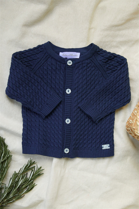 Cardigan Kabelstickad