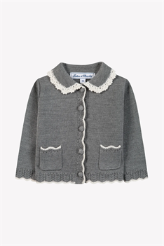 Cardigan Scalloped - Grå