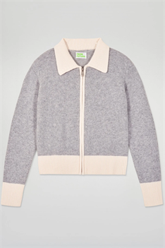 Cardigan Zip - Grå/Offwhite