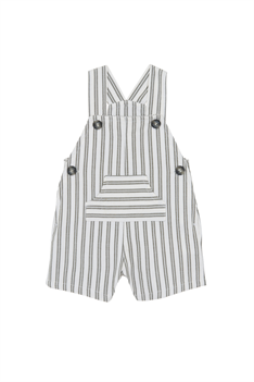 Hängselshorts Randig - Offwhite/Kaki