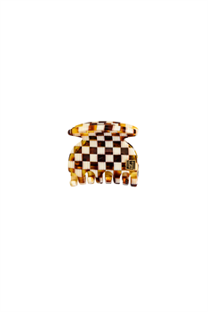 Hårklämma Chess - Vit/Brun