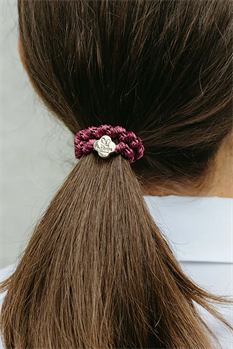 Hårsnodd Quatrefoil (Plum)