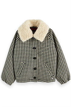 Jacka Houndstooth - Offwhite/Svart