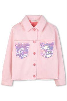 Jeansjacka Paljetter - Ljusrosa