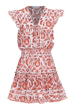 Klänning Anais (Orange/Vinröd)