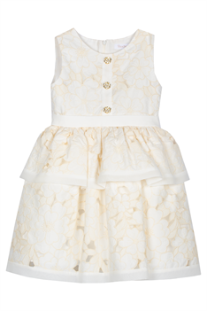 Klänning Blommor - Offwhite