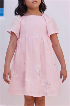 Klänning Broderi - Rosa