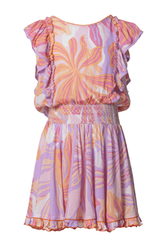 Klänning Kikka (Orange/Lila)
