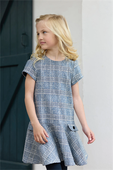 Klänning Rutig - Marin/Offwhite