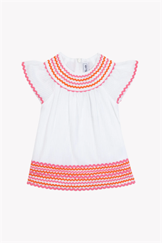 Klänning Scalloped - Vit/Pink