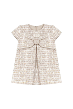 Klänning Tweed Rosett - Offwhite
