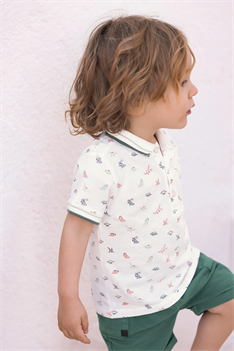 Piké Dino - Offwhite/Grön