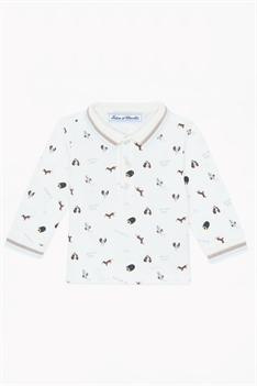 Poloshirt Hundar - Vit