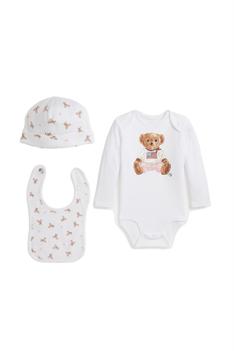 Presentbox Bear - Vit/Rosa