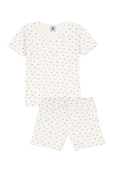 Pyjamas Blommor - Vit