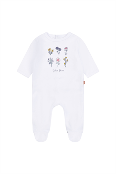 Pyjamas Blommor - Vit