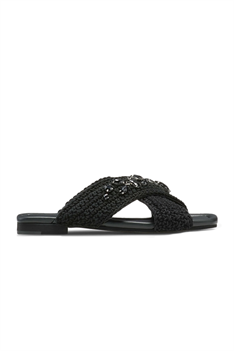 Sandal Crossed Stone - Svart