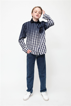 Skjorta Rutig - Marin