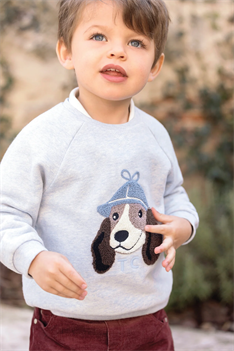 Sweatshirt Hund - Ljusblå