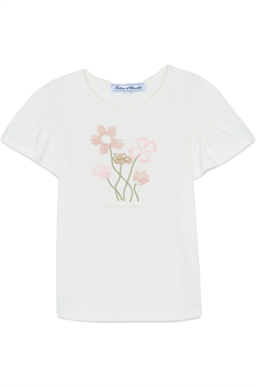 T-shirt Blommor - Offwhite