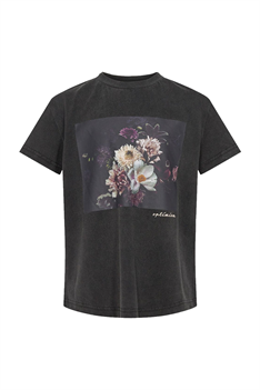 T-shirt Blommor - Svart