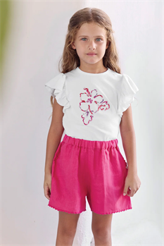 T-shirt Broderi (Offwhite/Pink)