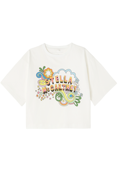 T-shirt Flower Power - Vit