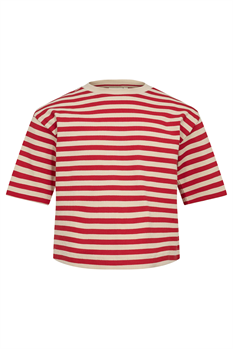 T-shirt Randig (Offwhite/Röd)