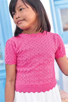 T-shirt Stickad (Pink)