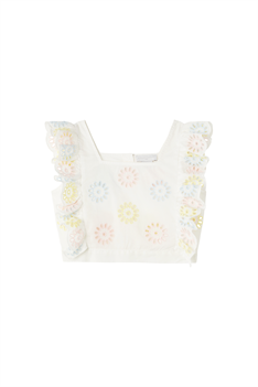 Topp Broderi - Vit