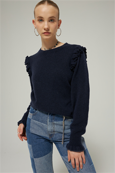 Tröja Ruffle - Marin