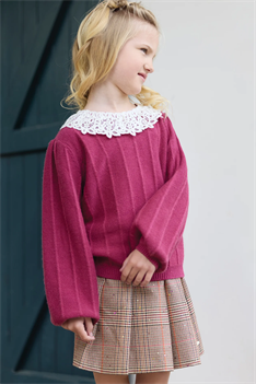 Tröja Spetskrage - Röd Tröja Spetskrage - Röd