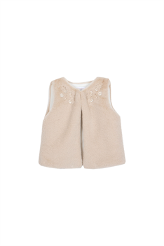 Väst Faux Fur - Beige